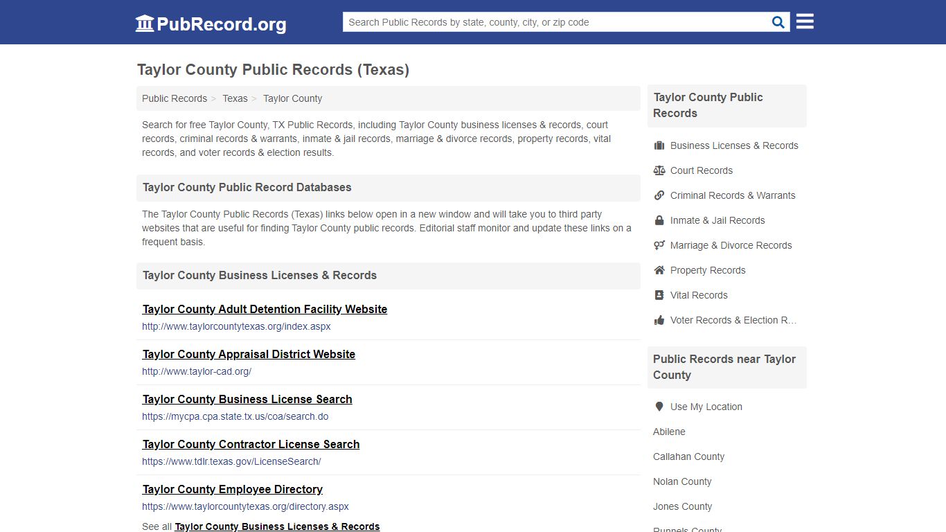 Free Taylor County Public Records (Texas Public Records)